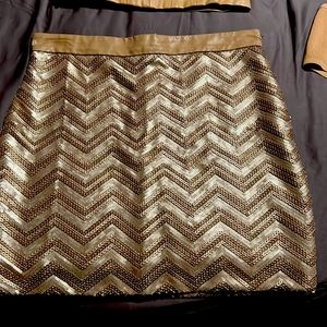 Angl womens size small matte gold sequin skirt